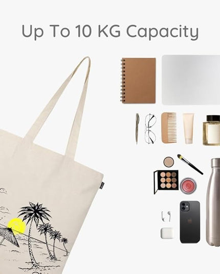 Eco Right Tote Bag for Women, Reusable Grocery Bag, Canvas Tote Bag for Shopping, Cotton Bag for Daily Use, Gifts for Women