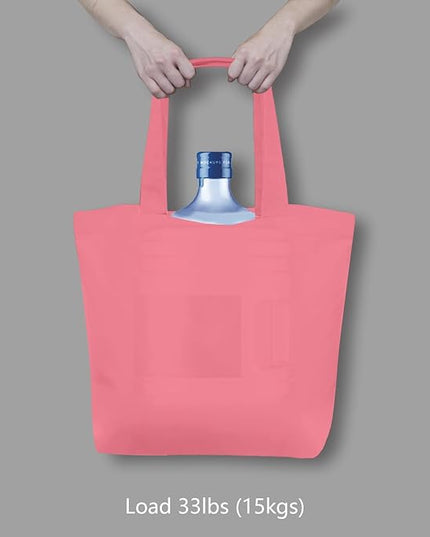 TOPDesign 3-Pack Super Strong Large 12oz Cotton Canvas Tote Bags, Reusable Grocery Shopping Cloth Bags, Fashionable Two-Tone Totes for Crafts, DIY Your Creative Designs
