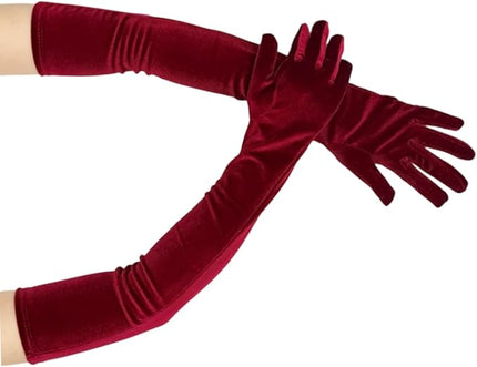 Vintage Extra Long Gloves Ladies Stretchy Evening Wear Red Costume Accessories Women's Special Occasion Gloves