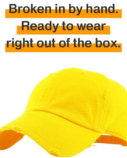 KBETHOS Vintage Washed Distressed Cotton Dad Hat Baseball Cap Adjustable Polo Trucker Unisex Style Headwear