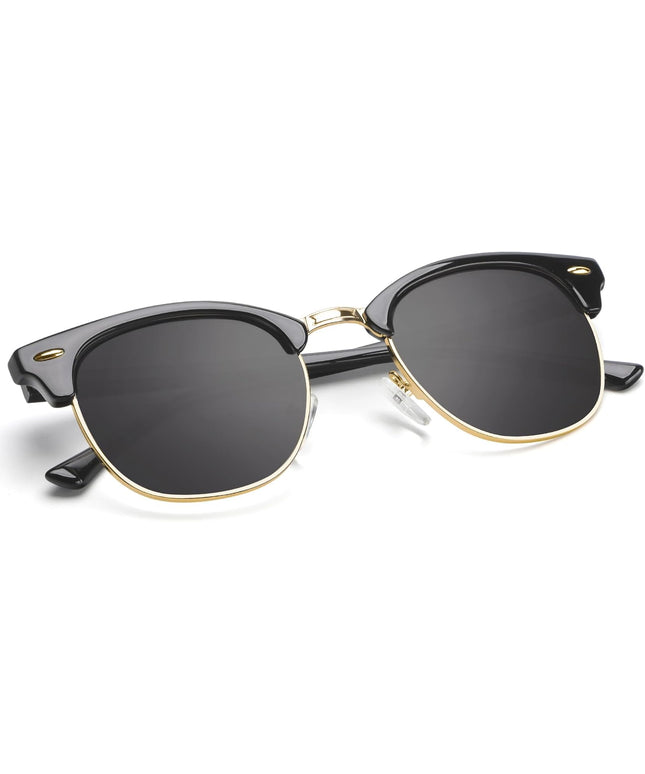 KALIYADI Polarized Sunglasses for Men and Women Semi-Rimless Frame Driving Sun glasses UV Blocking