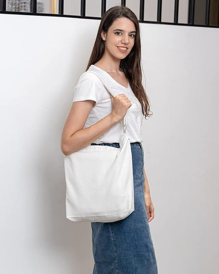 Women's blank large Size Canvas Crossbody Tote Handbags Shoulder Bag