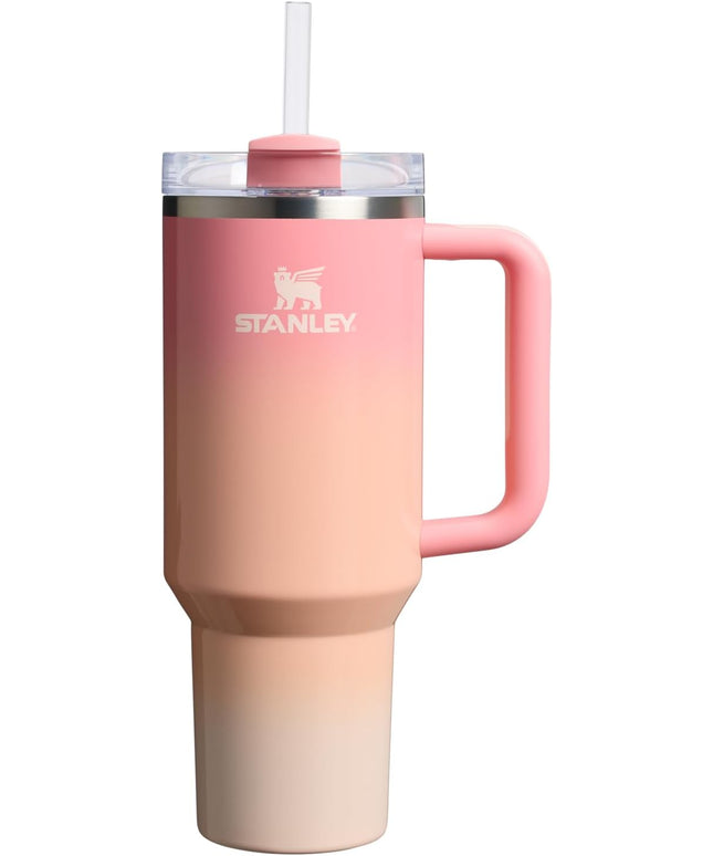 STANLEY Quencher H2.0 Tumbler with Handle and Straw 40 oz | Flowstate 3-Position Lid | Cup Holder Compatible for Travel | Insulated Stainless Steel Cup | BPA-Free | Pink Mesa Sunset
