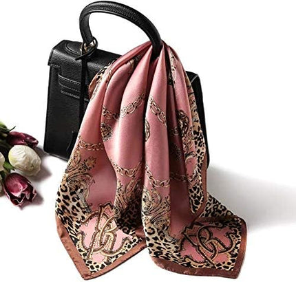ANDANTINO 100% Mulberry Silk Scarf -21” Lightweight Square Neckerchief – Breathable Digital Printed Scarves with Gift Packed