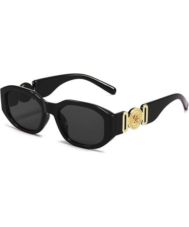 BUTABY Rectangle Sunglasses for Women Retro Driving Glasses 90’s Vintage Fashion Irregular Frame UV400 Protection