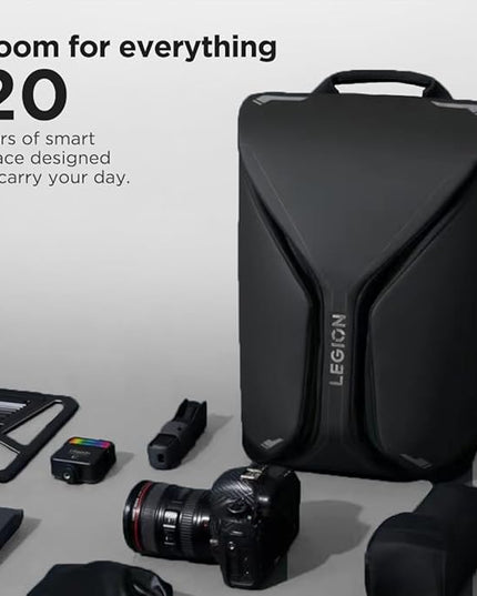 Lenovo Legion 16-inch Armored Gaming Backpack GB900, 20L Capacity, Water-Resistant, Beathable & Ergonomic Shoulder Straps, Multiple Pockets, Black