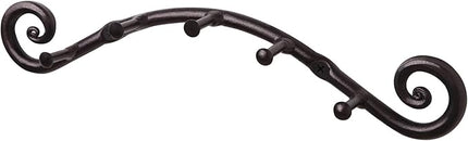 RTZEN Farmhouse Small Key Holder for Wall - Handcrafted Swirl Decorative 5 Key Hooks for Home Entryway - Wrought Iron Wall Mount Rack Purse Coat and Leash Holder or Organizer (Swirly Black)