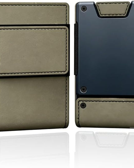 Slim Wallet for Men - Minimalist Compact Wallet and 25+ Card Holder, RFID Protected Front Pocket Wallets for Men with Integrated Elastic, Pocket Fashion Credit Card Holder (Green)