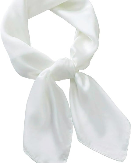 CHUNG Women's Square Satin Scarf 27.5" Bandanas Solid 50s Retro Neck Scarves Emulation Silk Handbag Hair Ribbons Necktie