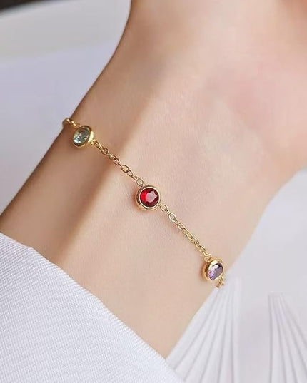 DASIQI Zirconia Tennis Bracelet for Women Hypoallergenic Gold Silver Titanium Steel Chains with Rainbow Stones, Pavé Sparkle | Everyday Luxury