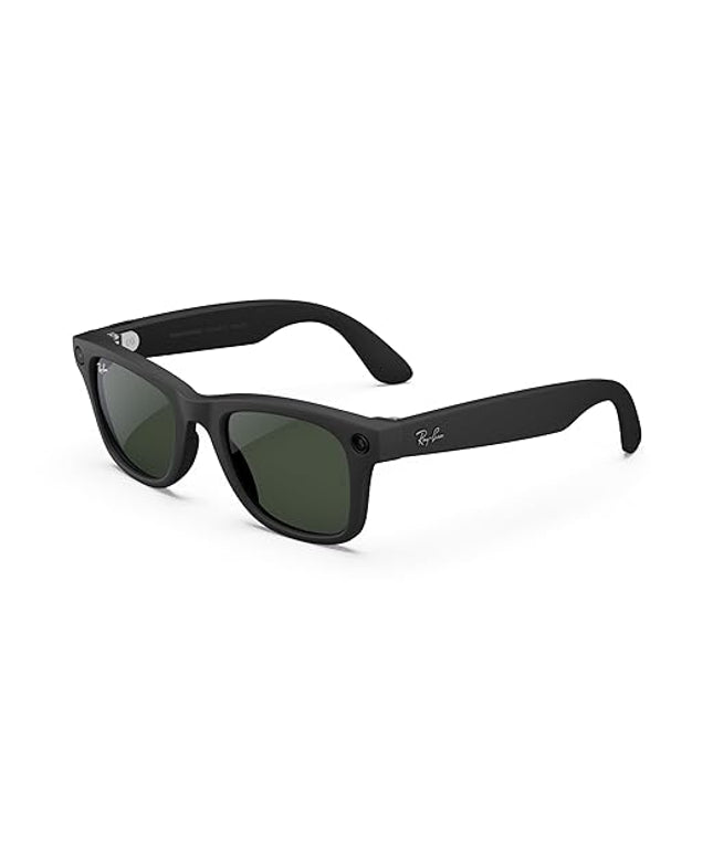 Ray-Ban Meta (Gen 1), Wayfarer, Matte Black | Smart AI Glasses for Men, Women —12 MP Camera, Open-Ear Speakers for Audio, Video Recording and Bluetooth —Transitions® Green Lenses —Wearable Technology