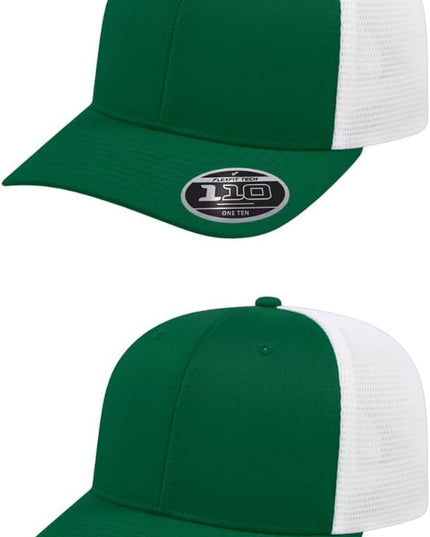 Cap America i8502 Flexfit 110 Premium Mid Profile 6-Panel Mesh Back Trucker Cap Hat w/UV Guard & Adjustable Snapback