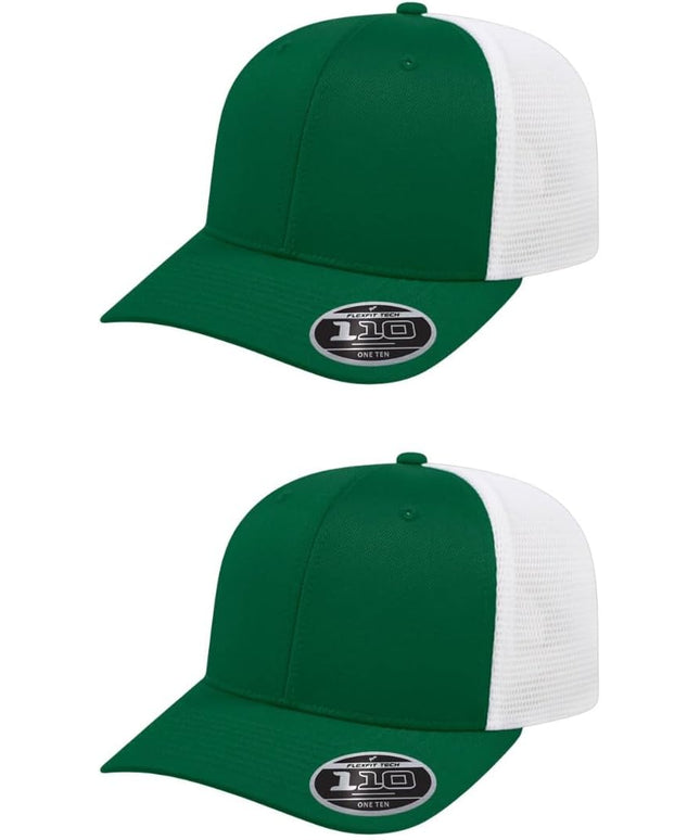 Cap America i8502 Flexfit 110 Premium Mid Profile 6-Panel Mesh Back Trucker Cap Hat w/UV Guard & Adjustable Snapback