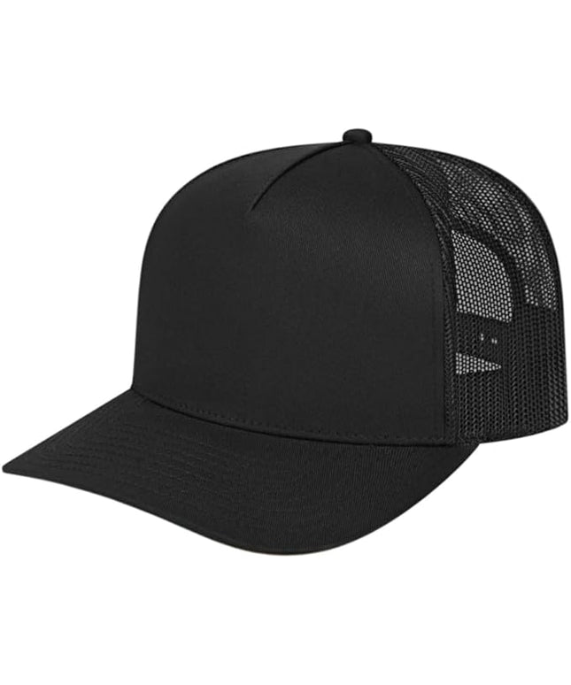 Cap America i3039 Classic 5 Panel Mid Profile Structured Trucker Mesh Back Cap w/ & Adjustable Snapback