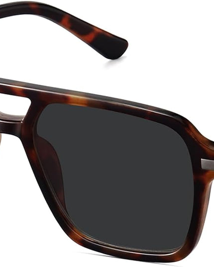 Retro Aviator Sunglasses for Women Men Trendy Classic Square 70s 80s 90s Vintage Shades Double Bridge Aviators FZN813