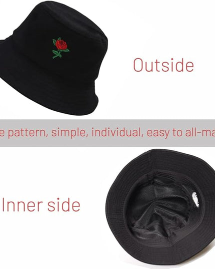 Cotton Bucket Hat for Women Men Summer Travel Sun Beach Bucket Cap, Unisex Outdoor Fisherman Hat