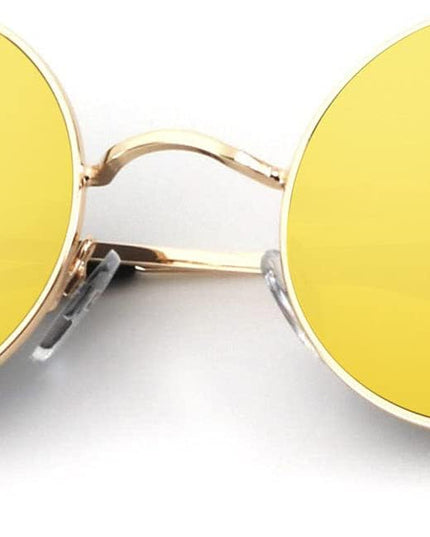 KALIYADI Round Polarized Sunglasses for Men Women Retro Metal Hippie Circle Style Sun Glasses UV Protection