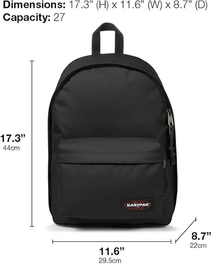 EASTPAK Out Of Office – 31L Backpack with Dual Compartments, 16” Laptop Sleeve, Security Pocket, Bottle Holder & Air Mesh Straps, Brize Retro Navy