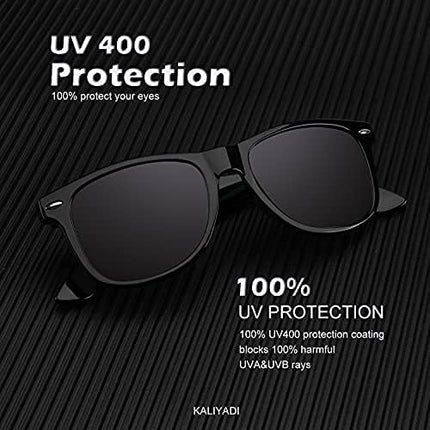 KALIYADI Sunglasses Men Polarized Sunglasses for Men Women Unisex Semi-Rimless Frame Retro Driving Sun Glasses UV Blocking