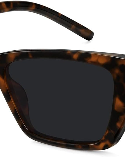 WOWSUN Narrow Small Vintage Polarized Cat Eye Sunglasses for Women