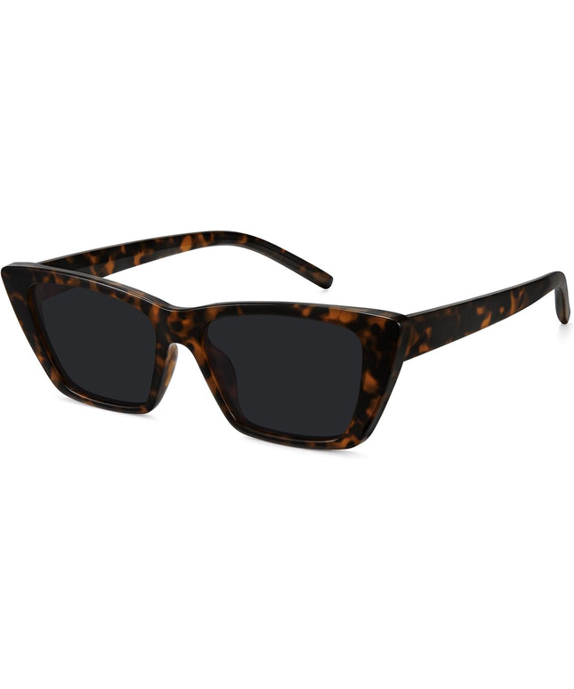 WOWSUN Narrow Small Vintage Polarized Cat Eye Sunglasses for Women