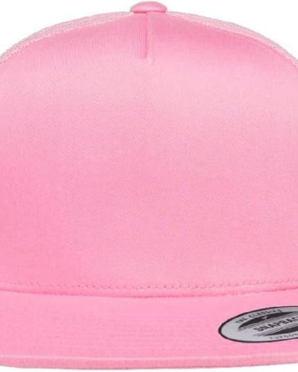Yupoong 5-Panel YP Classic Trucker Cap | High Profile Flat Visor Snapback | OSFM | Bulk Packs Available