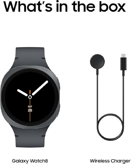 Samsung Galaxy Watch 8 (2025) 40mm Bluetooth Smartwatch, Cushion Design, Fitness Tracker, Sleep Coaching, Running Coach, Energy Score, Heart Rate Tracking, Graphite [US Version, 2 Yr Warranty]