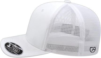 Cap America i8502 Flexfit 110 Premium Mid Profile 6-Panel Mesh Back Trucker Cap Hat w/UV Guard & Adjustable Snapback