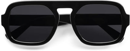 VANLINKER Oversized Retro Square Aviator Sunglasses for Women Men 70s Vintage Style Trendy Big Flat Top Sun Glasses VL9826