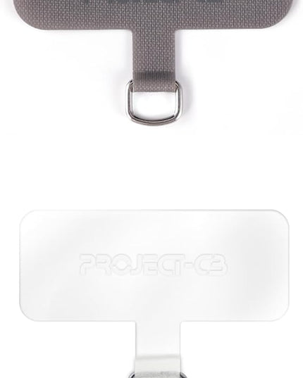 project-cb Phone Tether Tab 2 Pack,Universal Phone Lanyard Patch Without Adhesive,Phone Strap Replacement Part for Cell Phone (Gray&Clear)