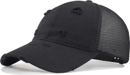 TSSGBL Classic Mesh Trucker Hat, Small & OSFM & XXL Options, Men Women Basic Adjustable Snapback Plain Blank Baseball Cap