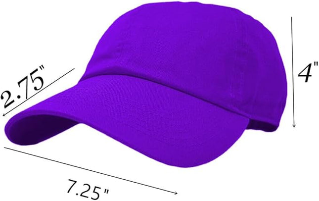 Glory Max 100% Cotton Baseball Cap Classic Plain Low Profile Golf Dad Hat Buckle Adjustable