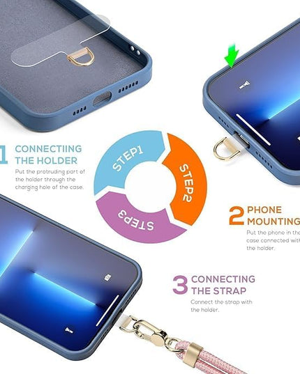 Anti-Theft Phone Lanyard Crossbody & Wrist Strap | 2 Phone Tabs, Secure Lock Design | Universal for All Phones | Adjustable Strap with Premium Metal Buckles | Skin-Friendly Nylon