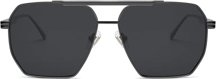 SOJOS Retro Oversized Square Polarized Sunglasses for Women Men Vintage Shades Classic Large Metal Sun Glasses