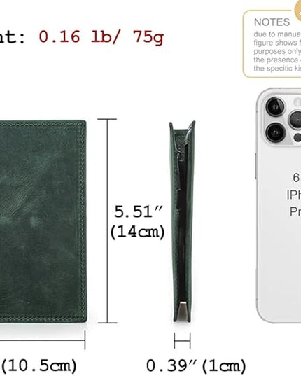 CONTACTS Full Grain Leather Passport Holder RFID Blocking Travel Passport Wallet with Compatible Airtag Passport Cover Case with 4 Cards Slots, Coin Pocket (Green)
