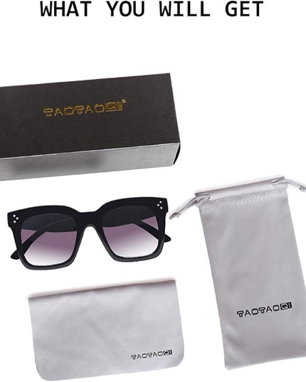 Vintage Women Oversized Sunglasses Designer Luxury Square Sun Glasses UV400 Protection Flat Lens