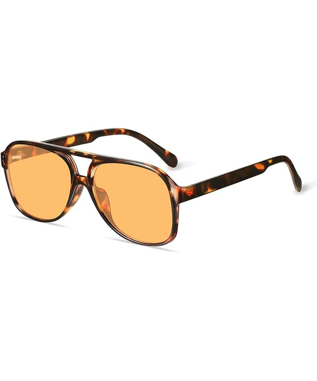 YDAOWKN Retro Aviator Sunglasses for Women Mens Large Frame Classic Vintage 70s Sun Glasses Aviators