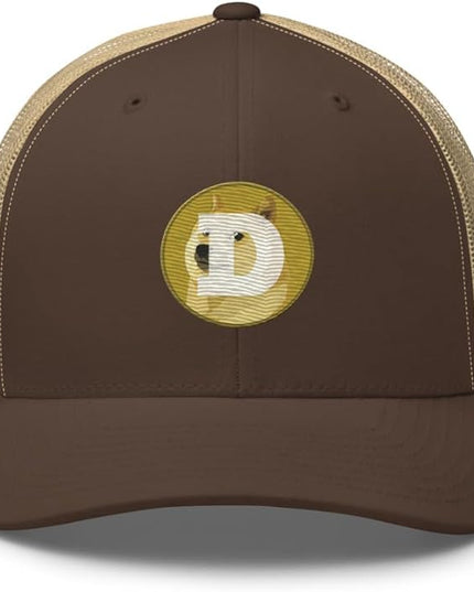 Dogecoin Crypto Embroidered Logo Trucker Cap