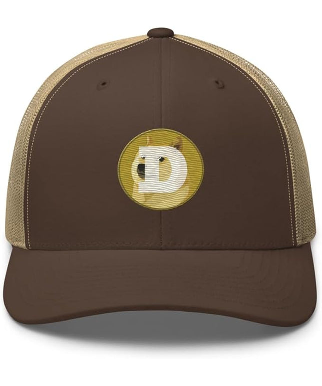 Dogecoin Crypto Embroidered Logo Trucker Cap