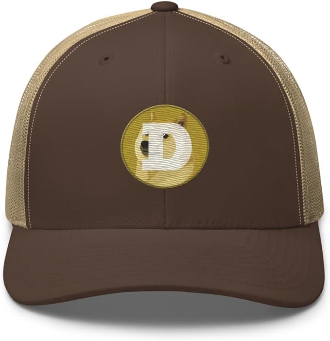 Dogecoin Crypto Embroidered Logo Trucker Cap