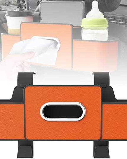 3-in-1 Car Backseat Organizer, 2025 New Car Window Storage Tray, Multifunctional back seat organizer, Universal car seat organizer for SUV and sedan, Vehicle seat organizer (Orange)