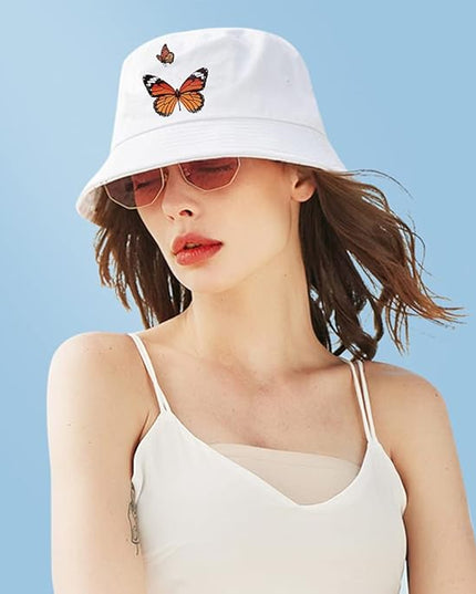 XYIYI Fashion Embroidery Bucket Hat Cotton Beach Fisherman Hats for Women Girls