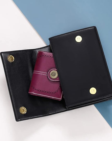 SENDEFN Small Womens Wallet Leather Bifold Card Holder RFID Blocking with Zipper Coin Pocket