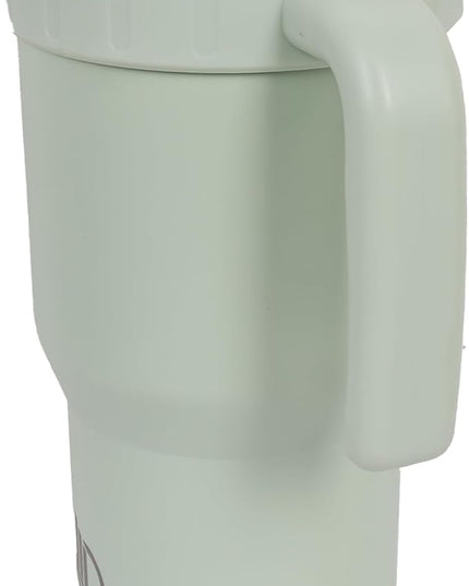40 Oz Tumbler with Handle & Straw Lid, Insulated Stainless Steel Vacuum Flask, Double Wall Thermal Car Cup for Hot & Cold Drinks, Leak Proof, BPA Free (Light Sage Green)