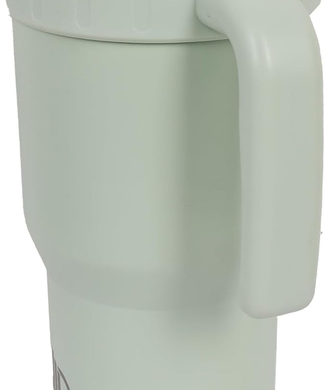 40 Oz Tumbler with Handle & Straw Lid, Insulated Stainless Steel Vacuum Flask, Double Wall Thermal Car Cup for Hot & Cold Drinks, Leak Proof, BPA Free (Light Sage Green)