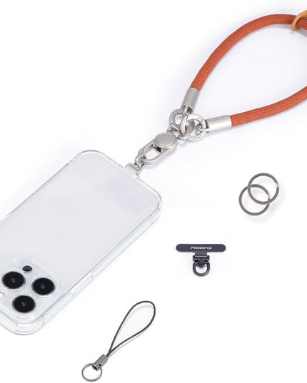project-cb Phone Wrist Strap 1,Tether Tab 2,Phone Wristlet,Lanyard Wrist Strap,Key Holder,KeyChain,KeyRing×2 (Brown-S)