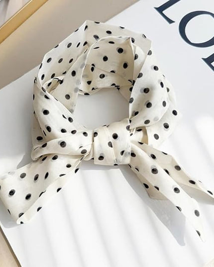JERLA Women 100% Mulberry silk Scarf Long Large Lightweight Scarves Fashion Women Soft polka dot Print Neckerchief
