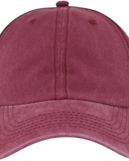 Vintage Washed Soft Crown Baseball Cap Plain Snapback Trucker Hat Men Women Adjustable Distressed Mesh-Back Ball Cap