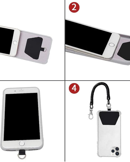 Doormoon Phone Lanyard Tether with Patch, Universal Stretchy Straps and Phone Case Anchor for Anti-drop Outdoor Skiing Hiking Cycling Climbing Compatible for iPhone Samsung Pixel Most Smartphones