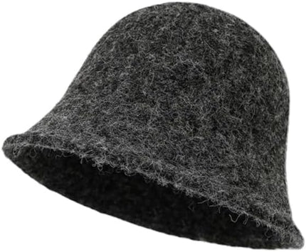 Winter Plush Fuzzy Polyester Bucket Hat Fisherman Hats for Women Men Bucket hat